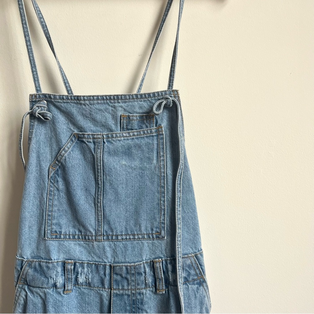 Zara Basic Z1975 Denim Distressed Button Overalls… - image 6